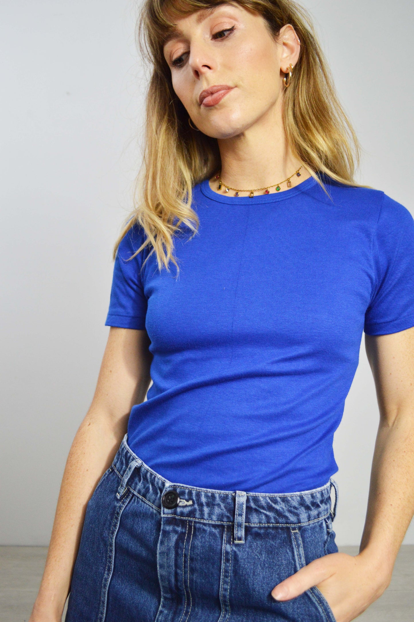 Vintage 1987 French Cobalt Blue T-shirt