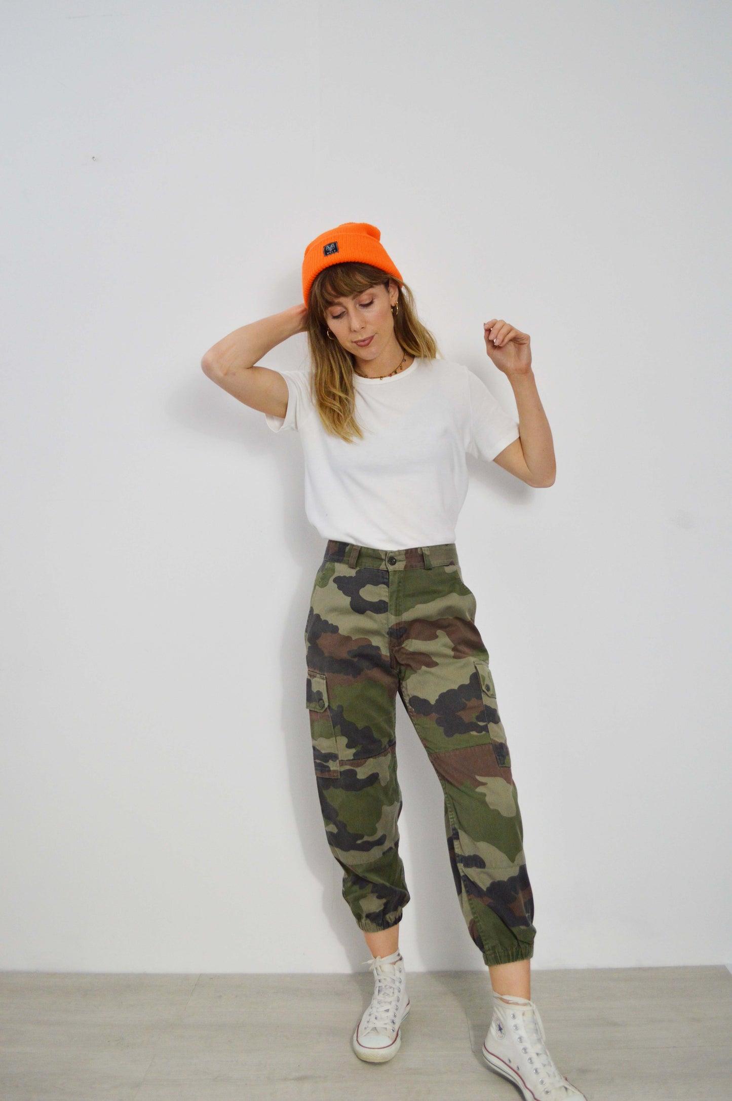 Vintage 90s French High Waisted Camo Trousers