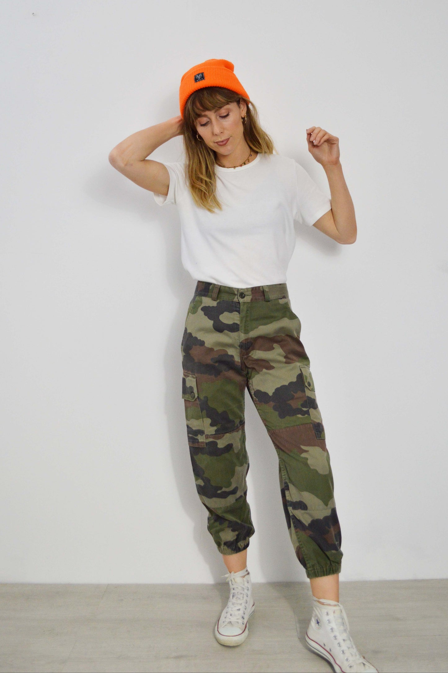 Knitted Orange Beanie Hat