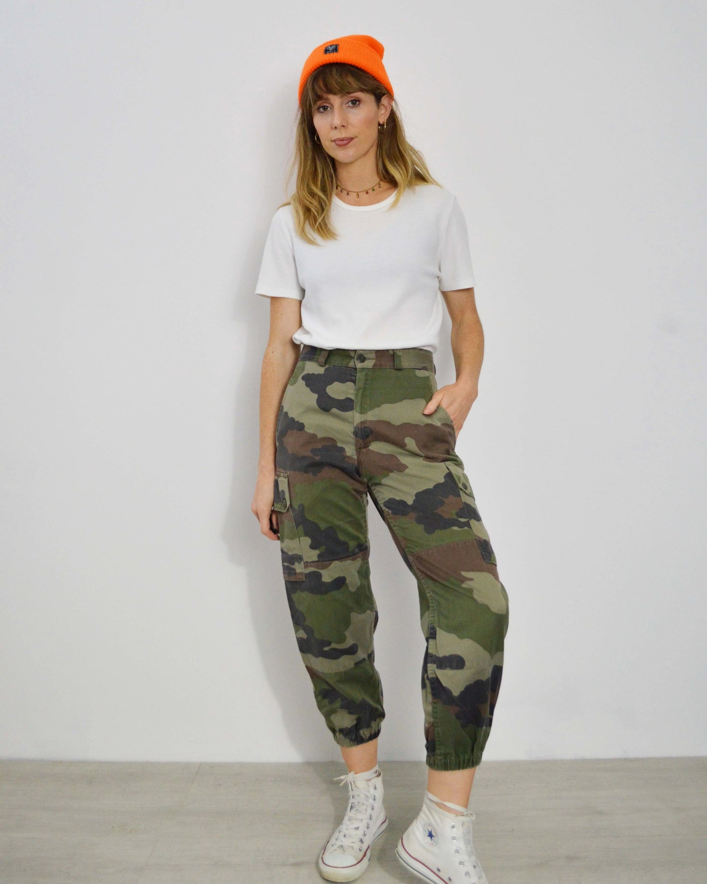 Vintage 90s French High Waisted Camo Trousers