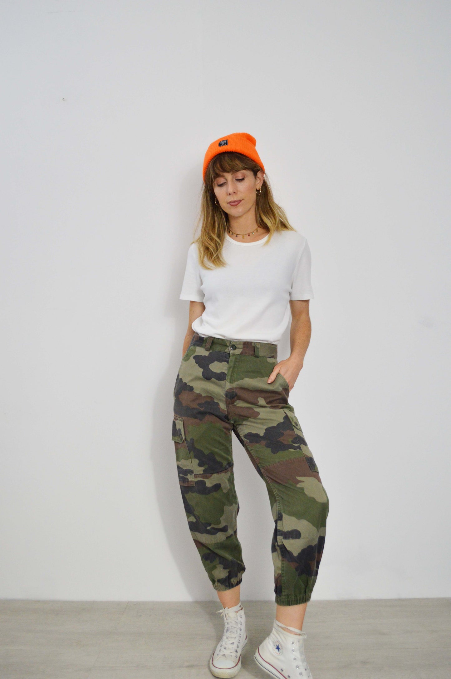 Vintage 90s French High Waisted Camo Trousers
