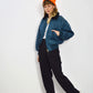Vintage 90s Women's MA2 Cropped Flying Jacket Turquoise - XS