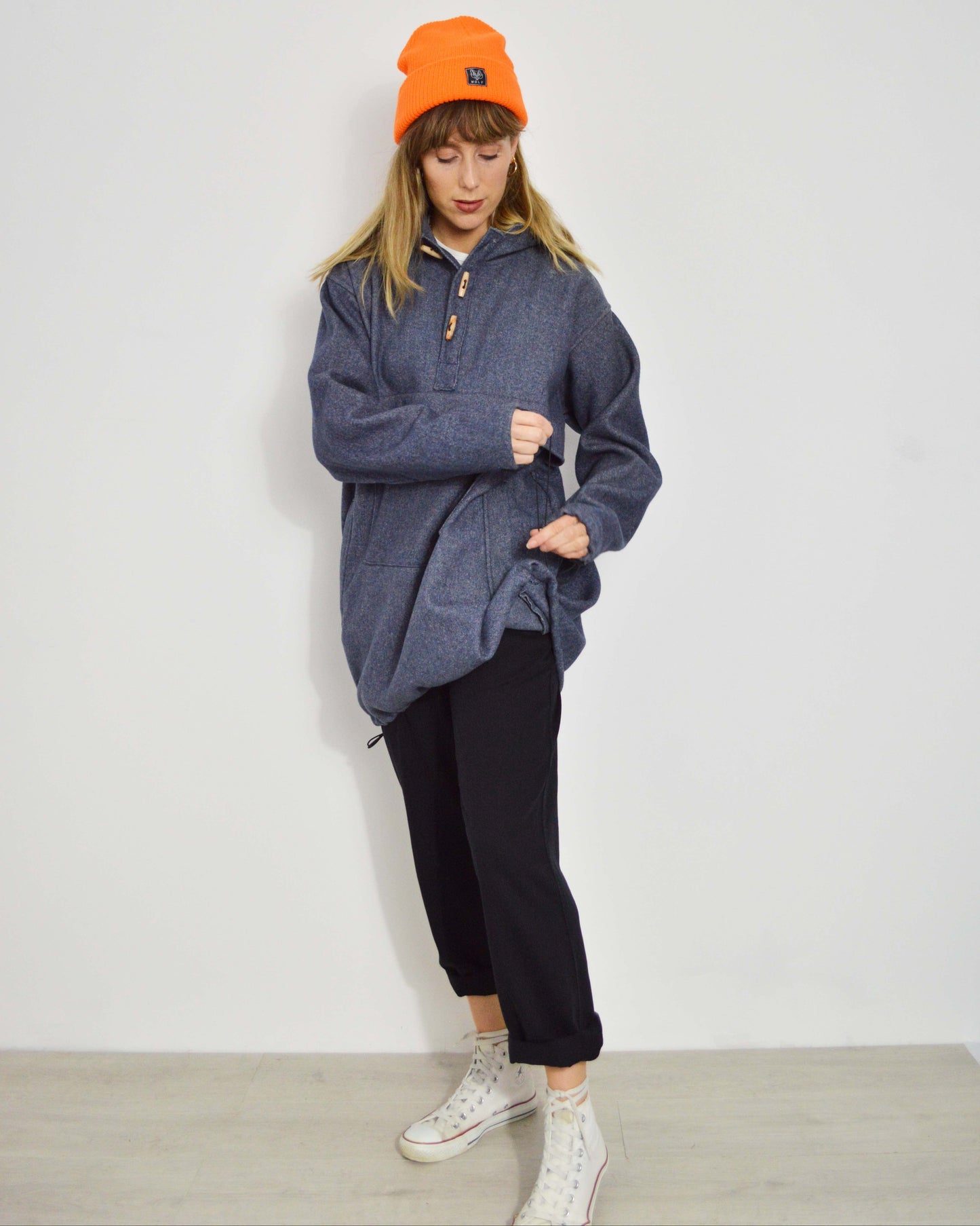 Unisex Vintage Pullover Thermal Anorak Hoodie Coat Handmade