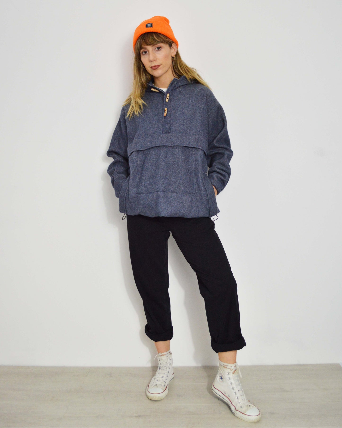 Unisex Vintage Pullover Thermal Anorak Hoodie Coat Handmade