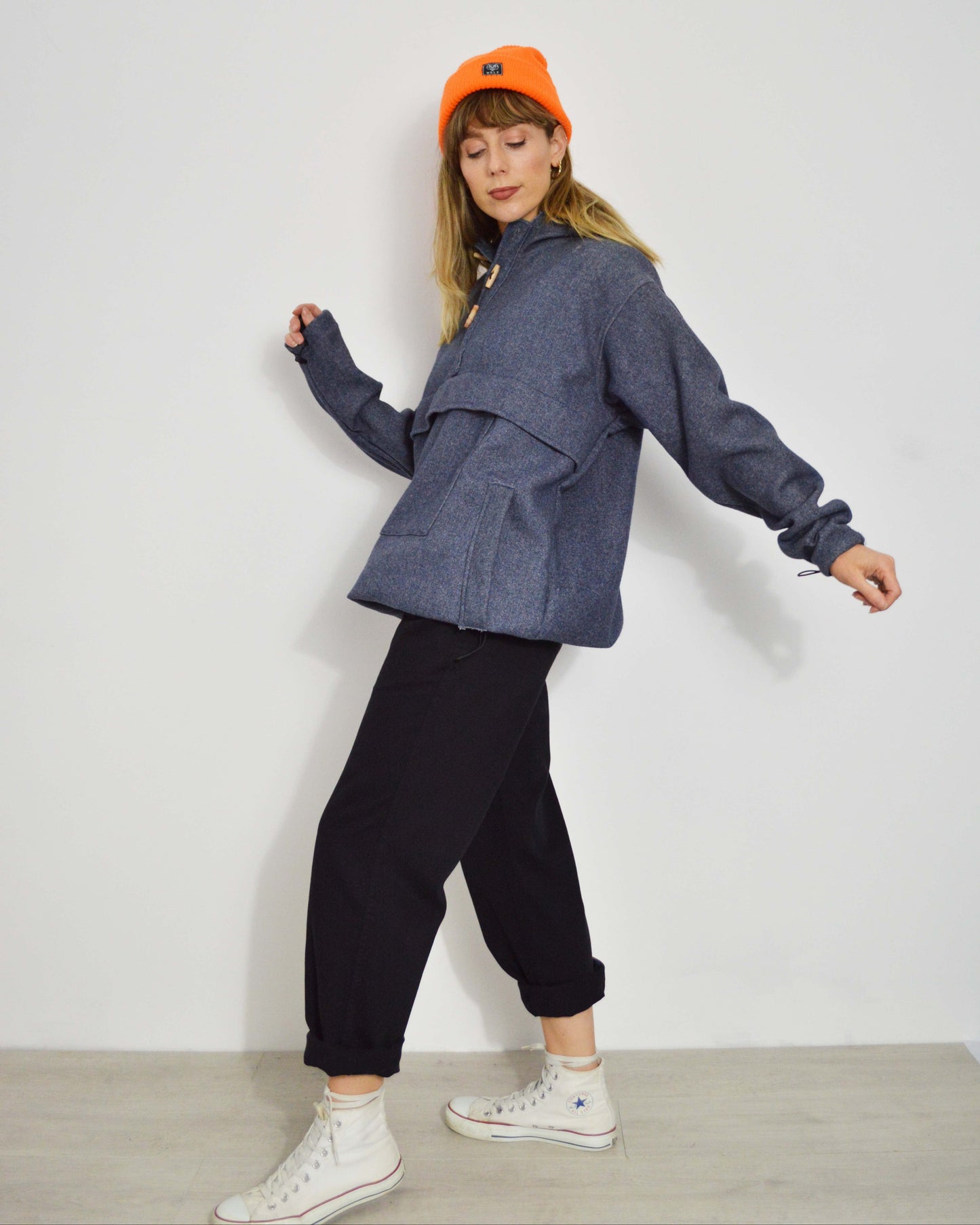 Unisex Vintage Pullover Thermal Anorak Hoodie Coat Handmade
