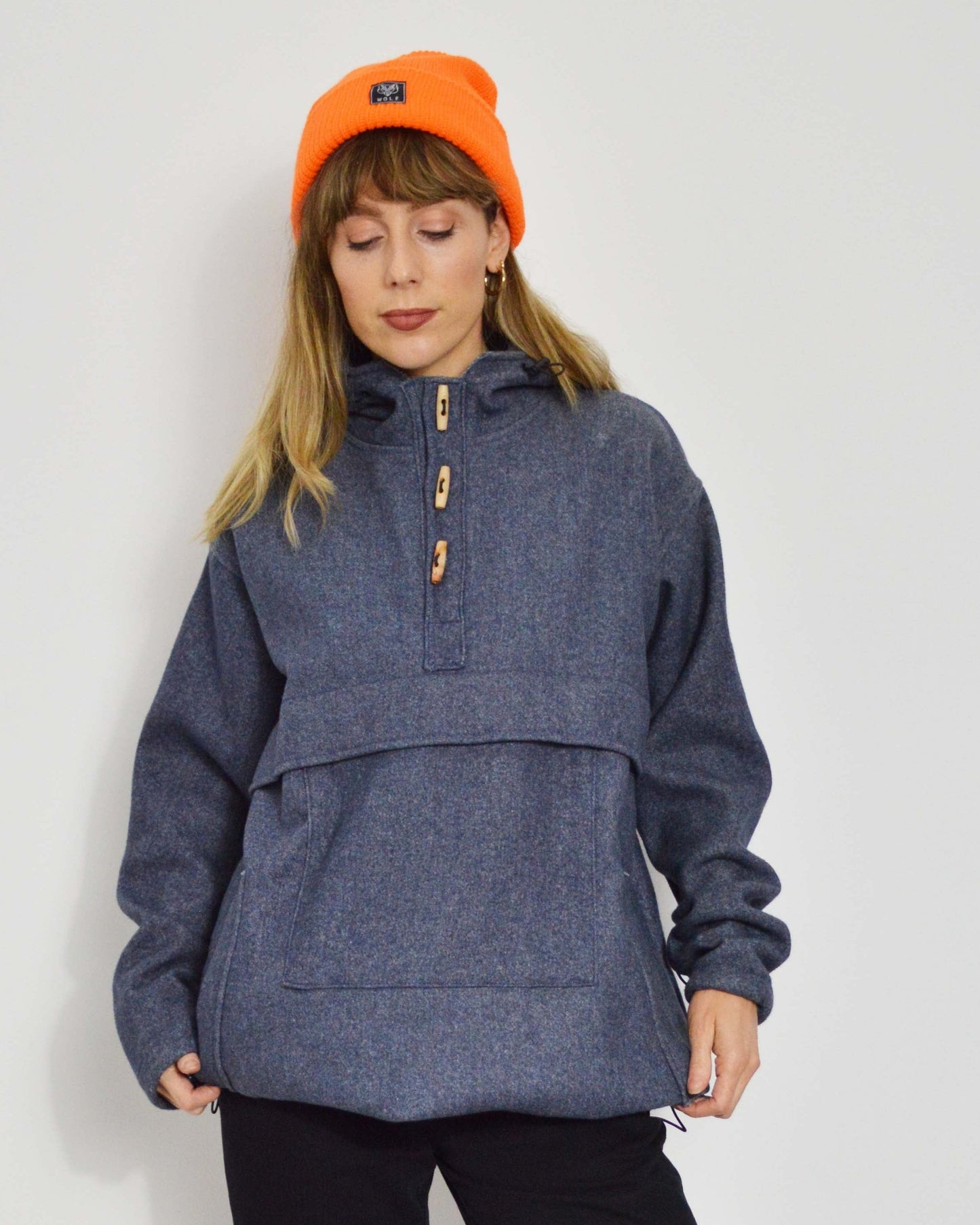 Unisex Vintage Pullover Thermal Anorak Hoodie Coat Handmade