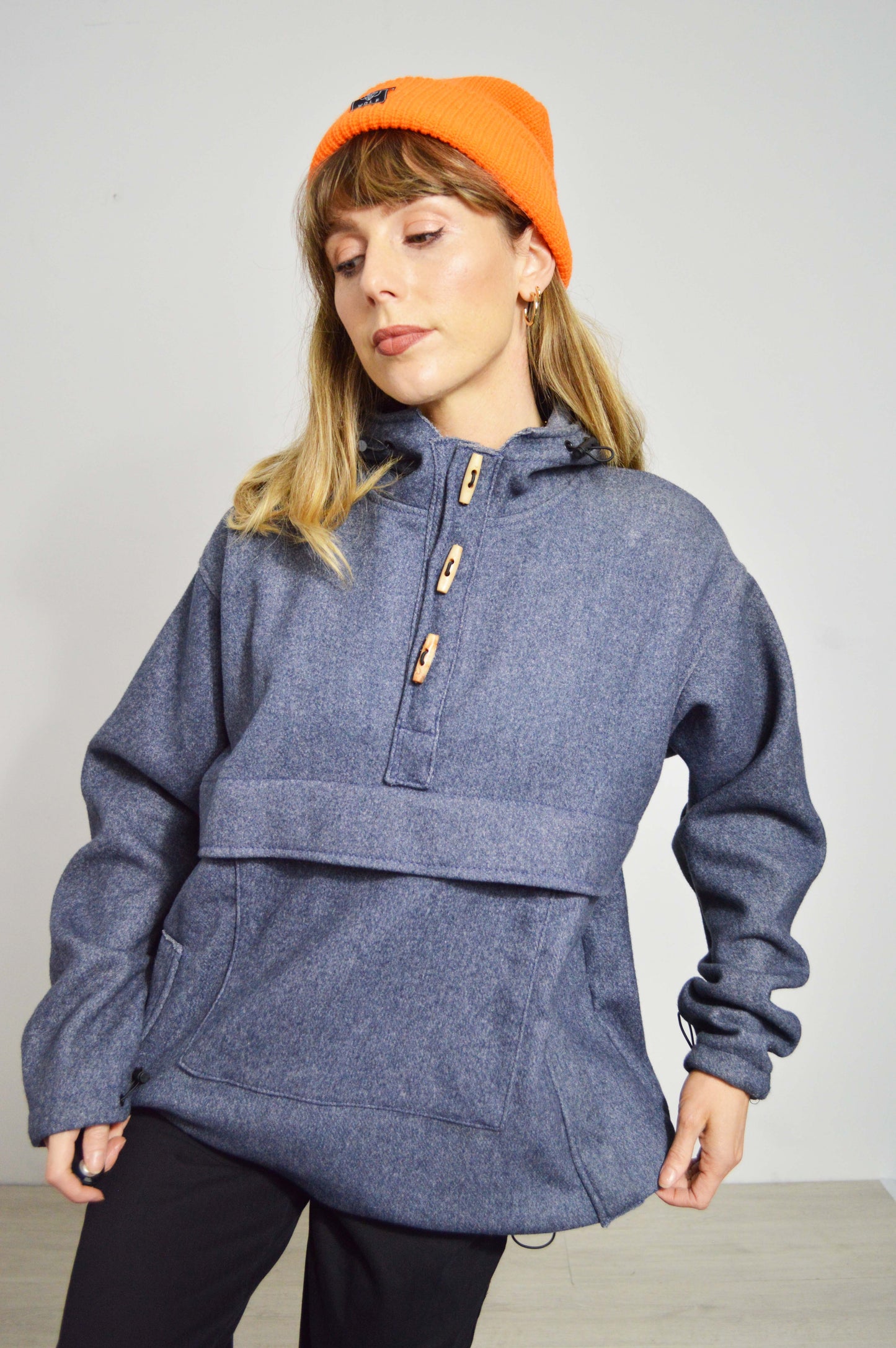Unisex Vintage Pullover Thermal Anorak Hoodie Coat Handmade