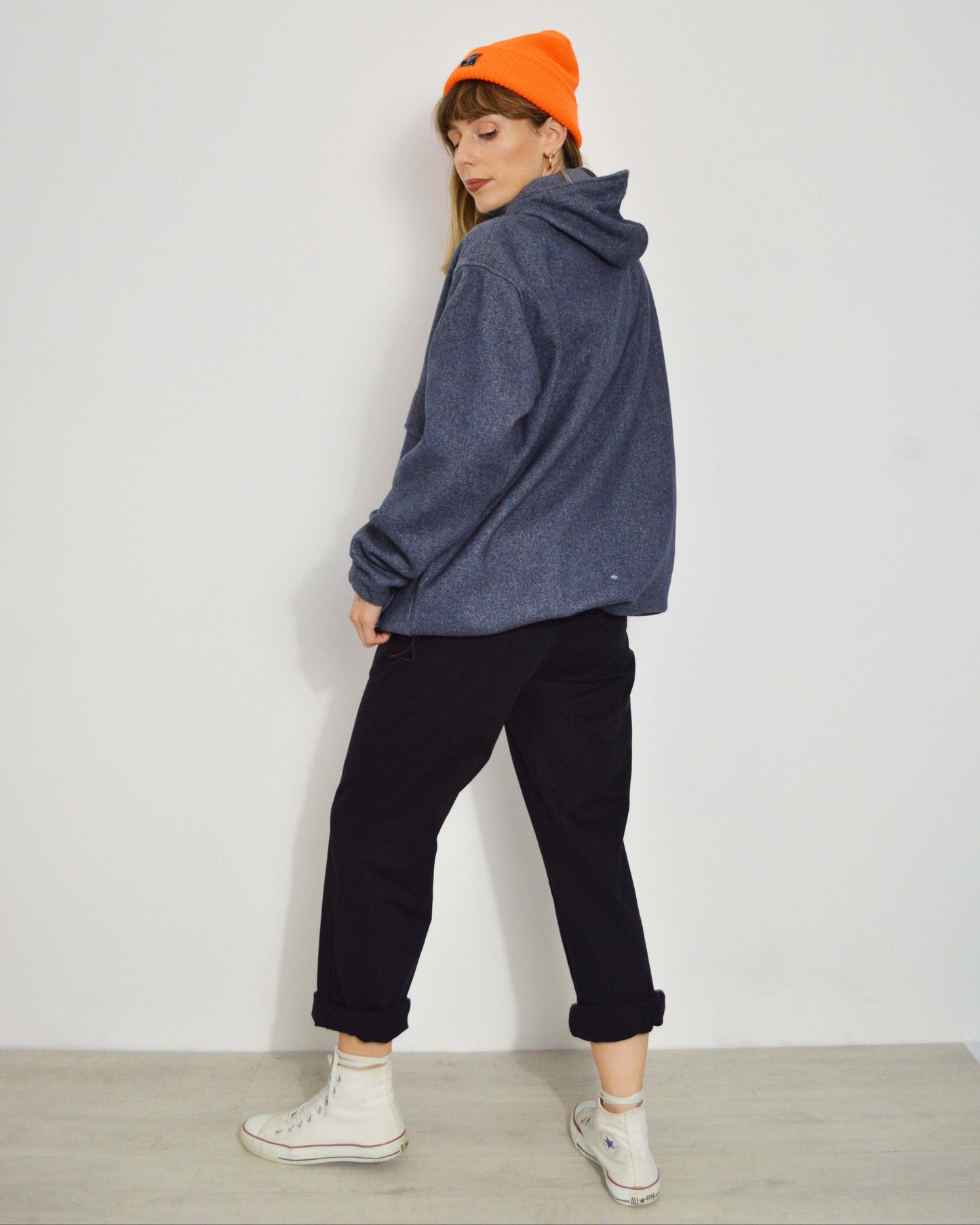 Unisex Vintage Pullover Thermal Anorak Hoodie Coat Handmade