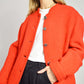 Vintage European Wool V-Neck Jacket Red
