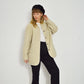Vintage European Wool Jacket Cream Flower Embroidery