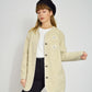 Vintage European Wool Jacket Cream Flower Embroidery