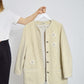 Vintage European Wool Jacket Cream Flower Embroidery