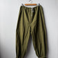 Vintage Cotton Drawstring Army Green Military Pants