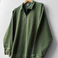 Faded Quarter Zip Sweatshirt Bottle Green Washed Cotton
