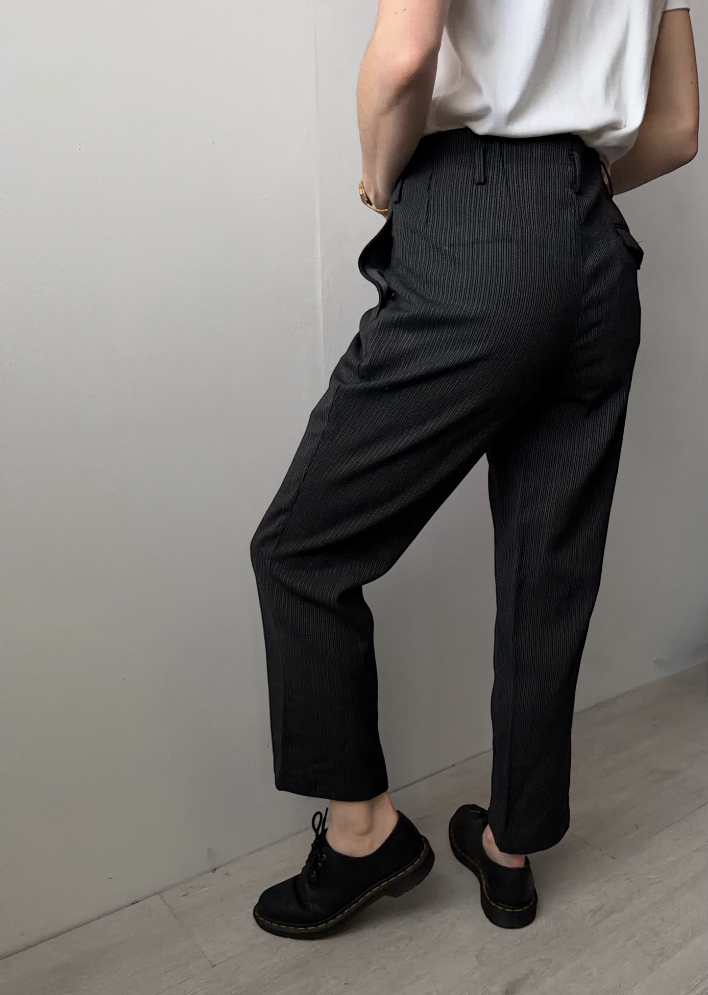 Pantalones de traje de raya diplomática vintage de los años 20