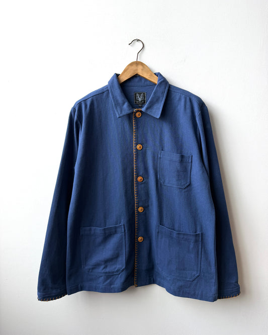 WOLF Reworked Chore Jacket Contrast Blanket Stitch - Large