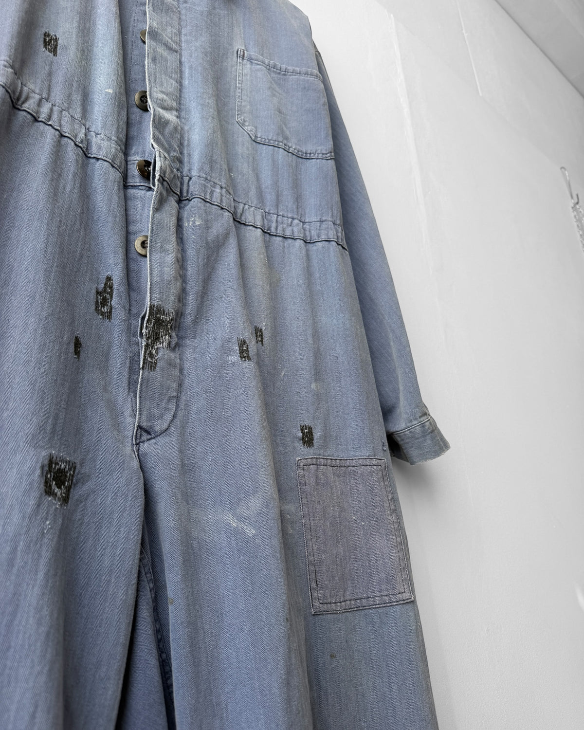 Vintage Repaired Workwear Jumpsuit Blue