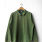 Faded Quarter Zip Sweatshirt Bottle Green Washed Cotton