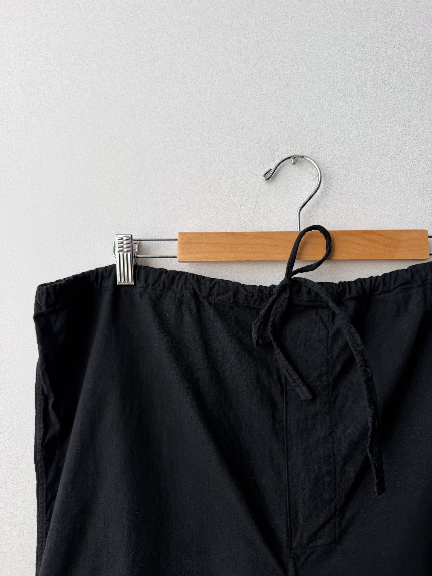 Vintage Cotton Drawstring Black Military Pants Reworked