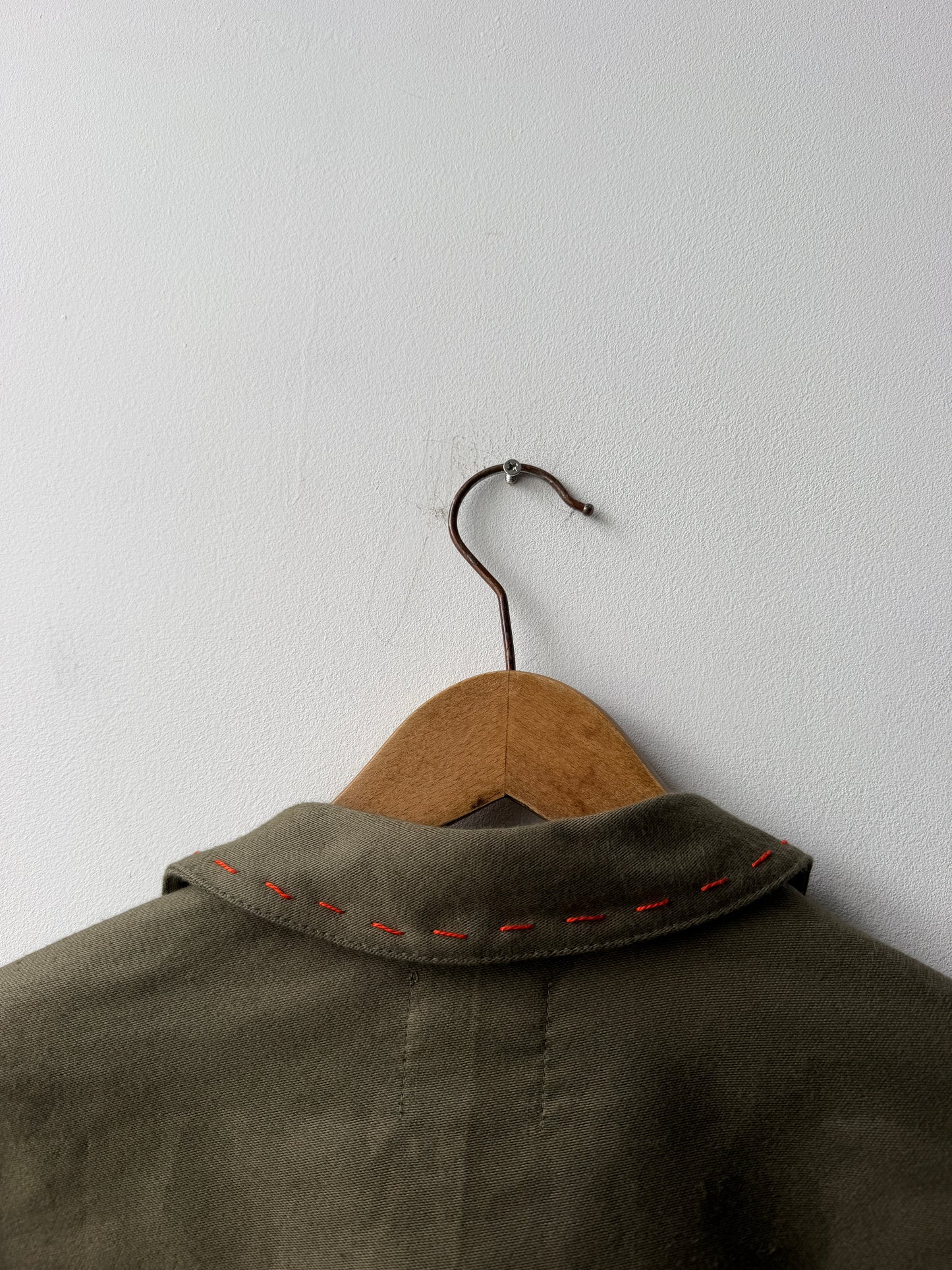 WOLF Reworked Chore Jacket Contrast Red Stitch Moss Green 2XL