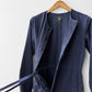 Collarless Workwear Jumpsuit Coveralls Herringbone Blue