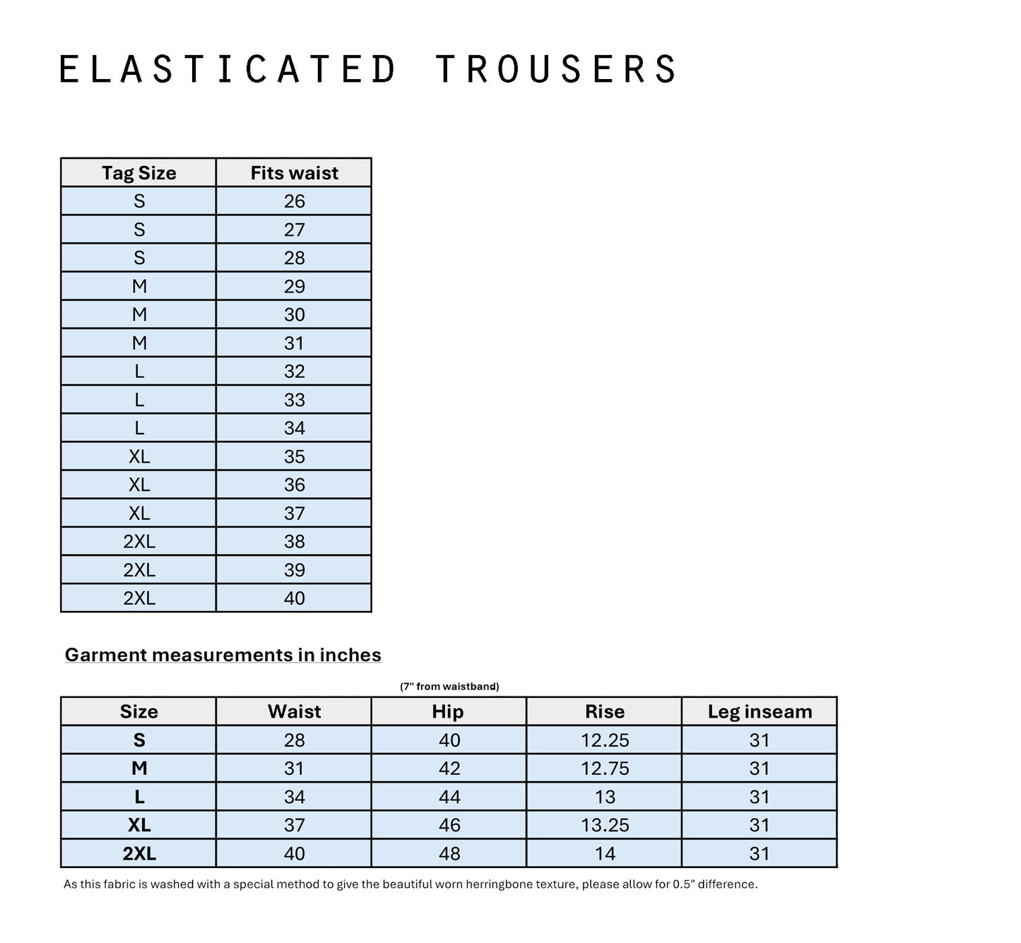 Herringbone French Work Pants Bugatti Blue Elasticated