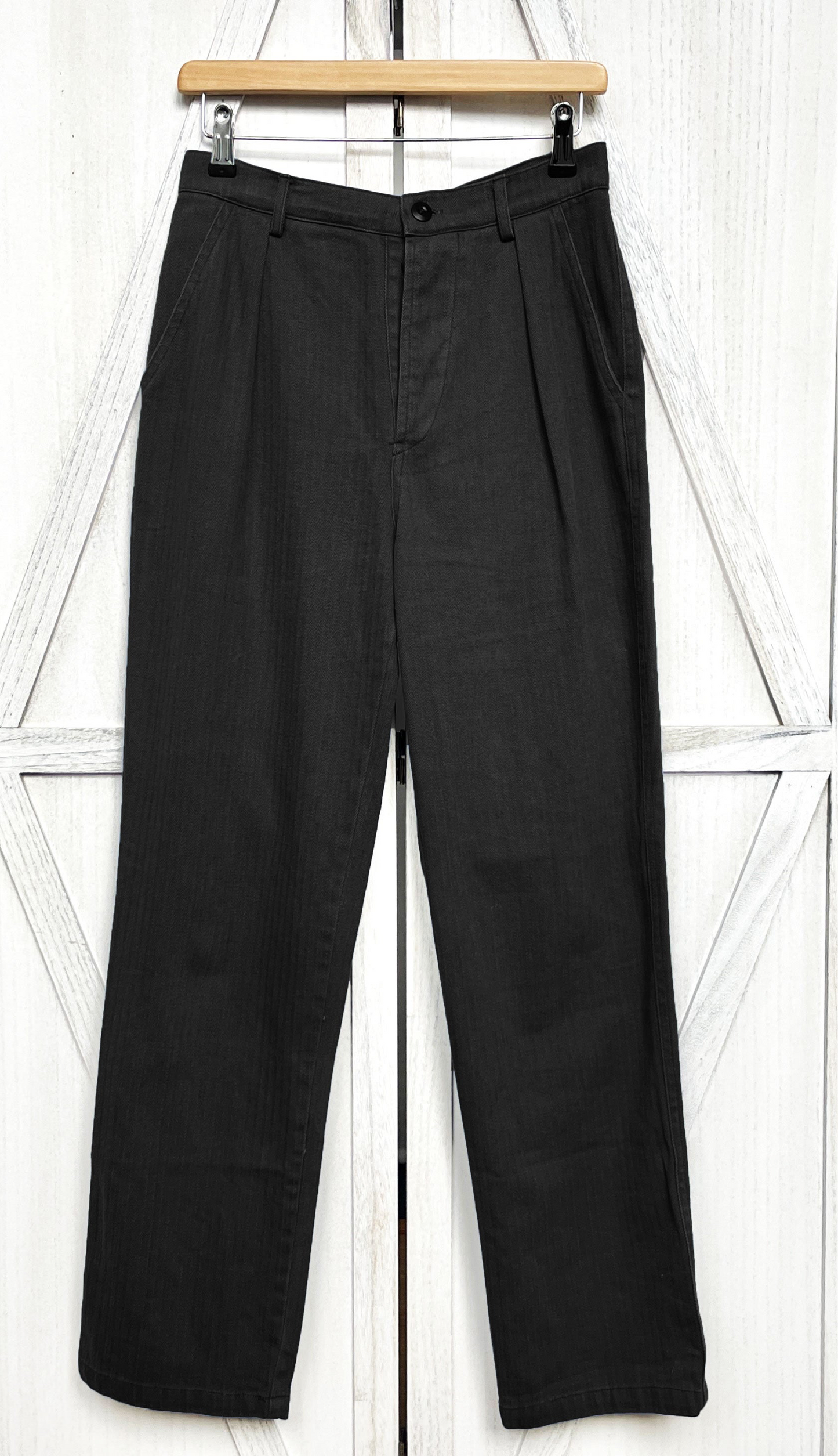 Herringbone French Work Pants Black