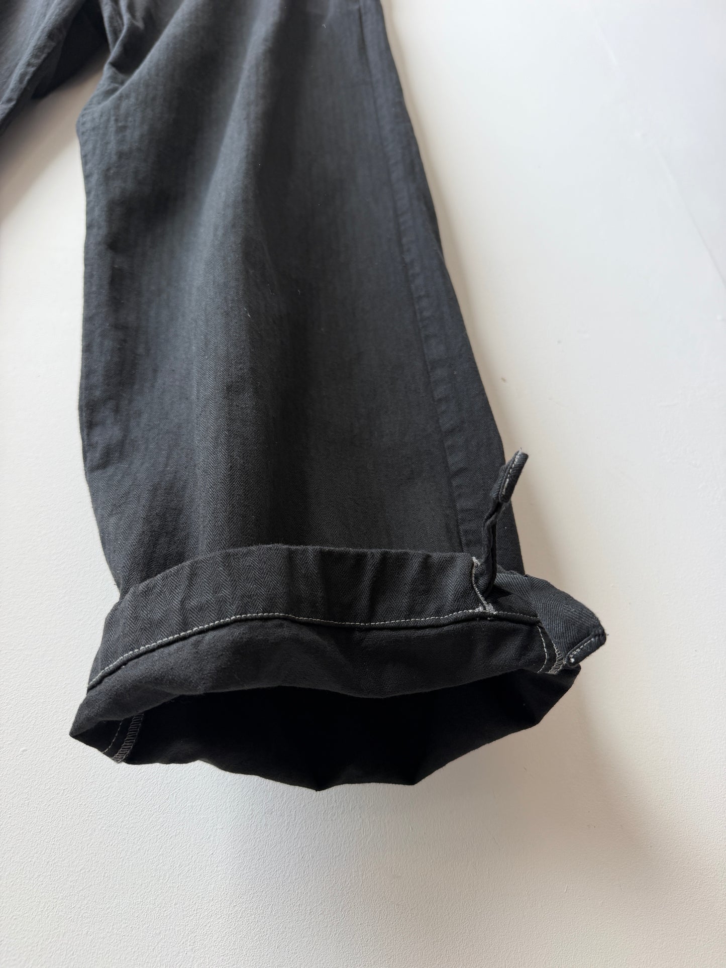 Vintage 80s Black Herringbone Czech Workwear Pants