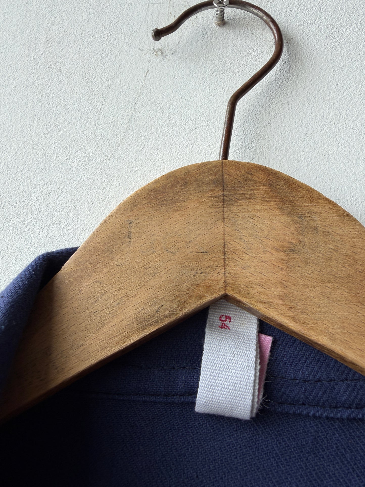 Vintage French Chore Jacket Reworked Contrast White Stitch