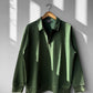 Faded Quarter Zip Sweatshirt Bottle Green Washed Cotton