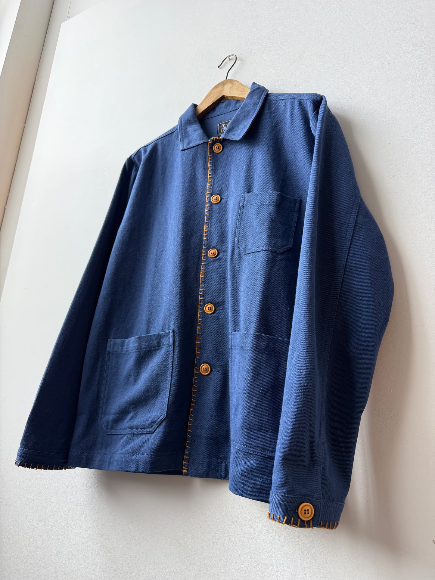 WOLF Reworked Chore Jacket Contrast Blanket Stitch - Large