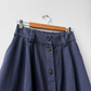 1950s Button Down A-line Utility Skirt Navy Blue