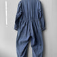 Vintage Repaired Workwear Jumpsuit Blue