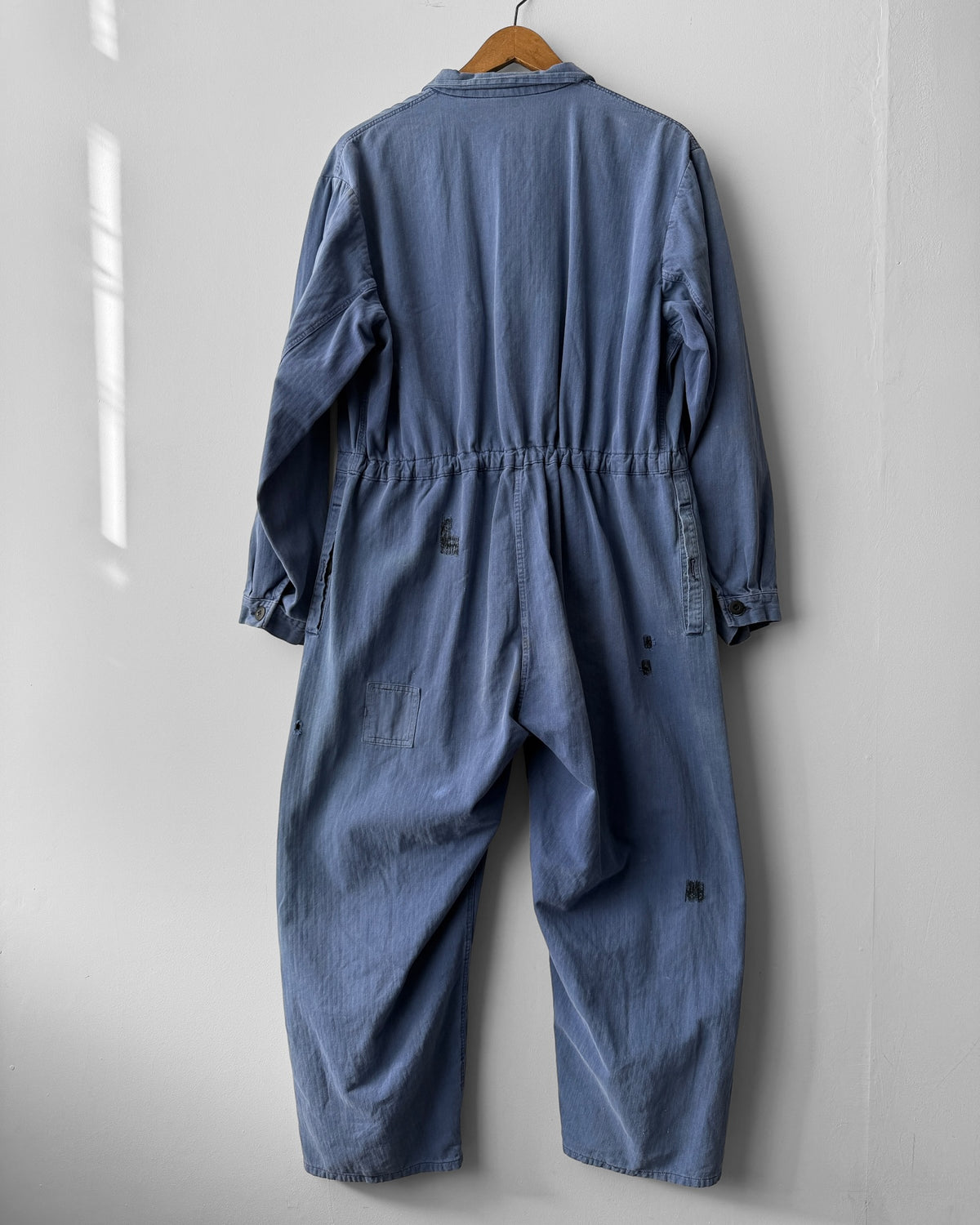 Vintage Repaired Workwear Jumpsuit Blue
