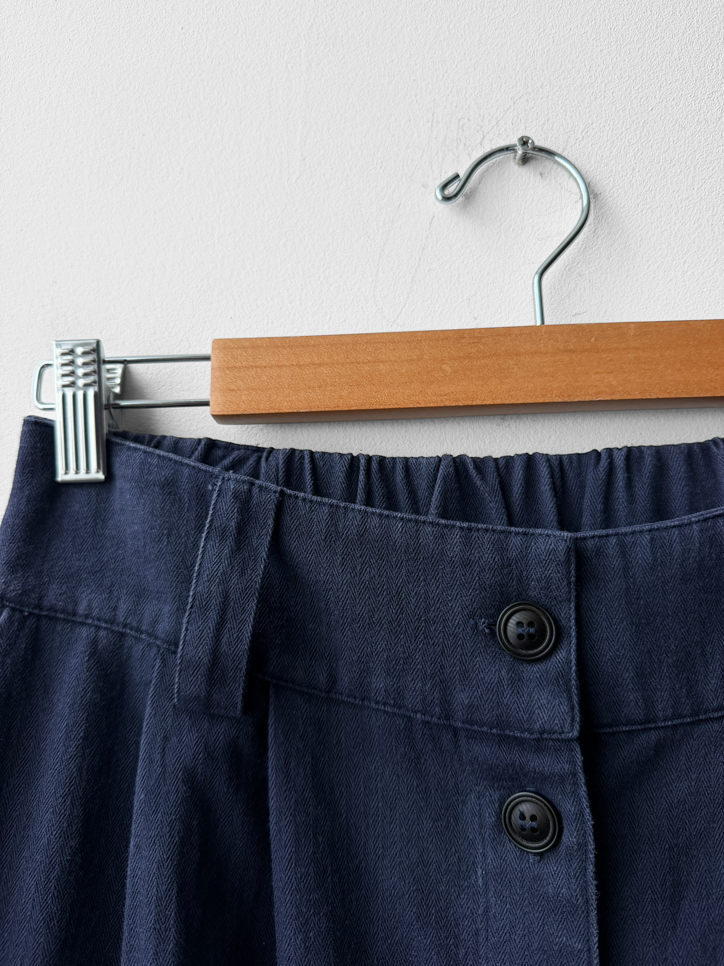 1950s Button Down A-line Utility Skirt Navy Blue