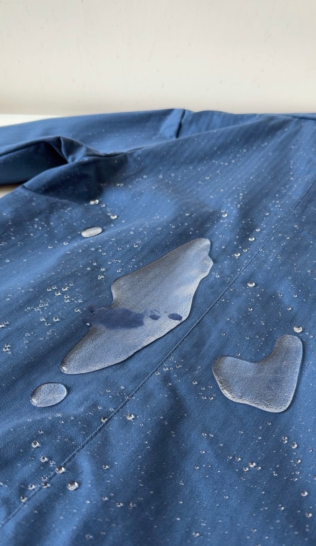 Antique Waxed Cotton Mac Raincoat Duster Jacket Indigo Blue
