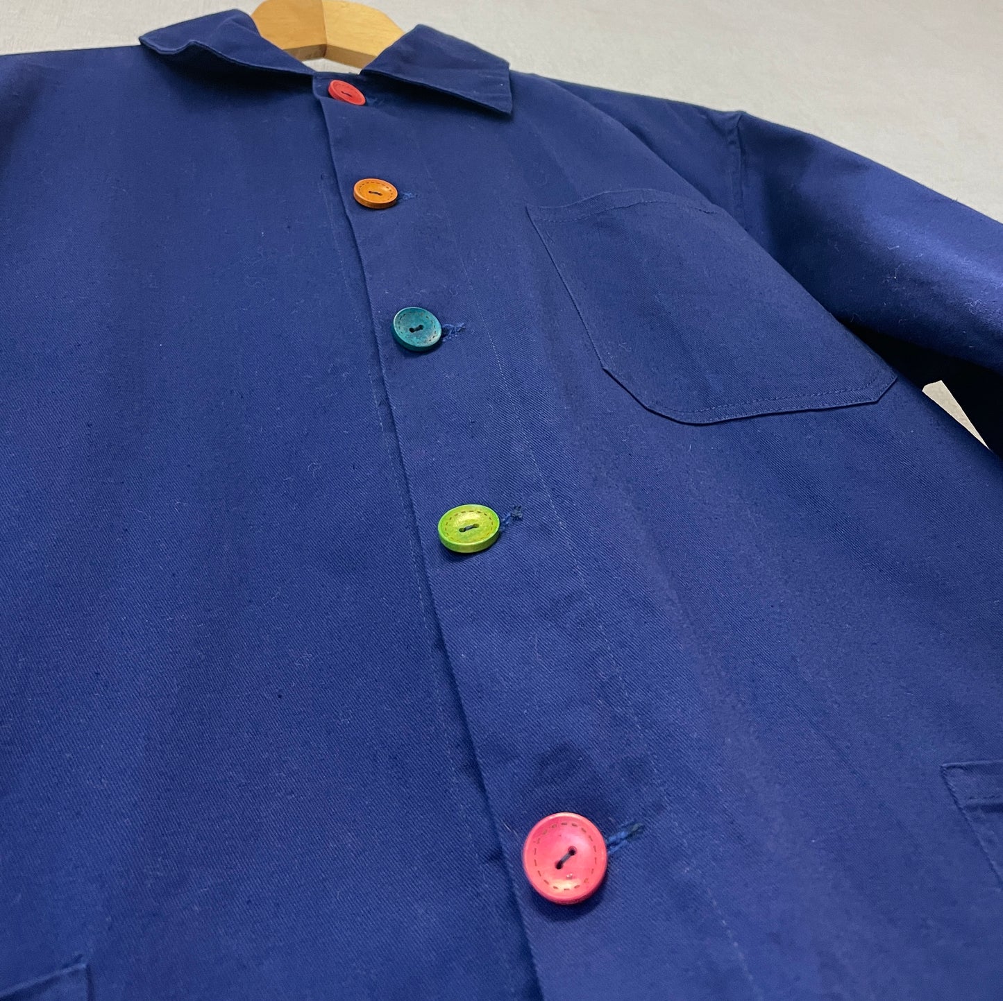 Colourful Buttoned Vintage Chore Jacket