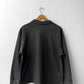 Faded Wash Polo Sweatshirt Cotton Charcoal Black