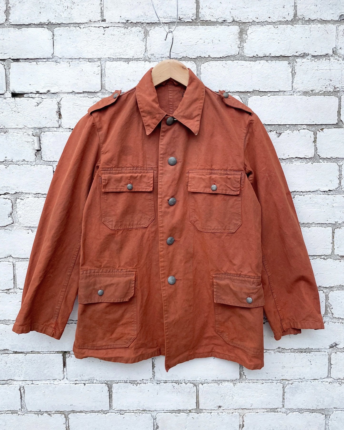Orangefarbene Vintage-Canvas-Jacke aus den 60er-Jahren