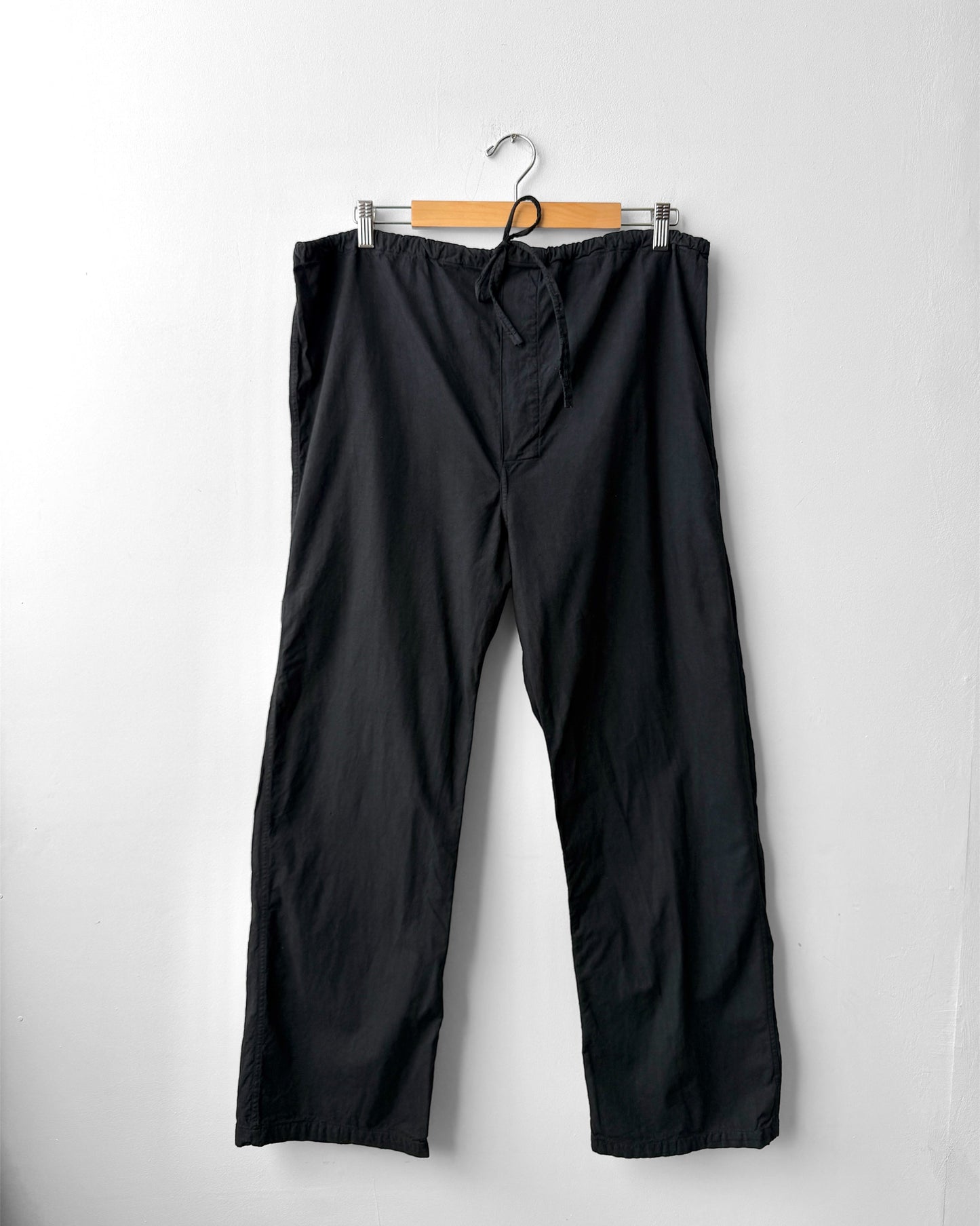 Vintage Cotton Drawstring Black Military Pants Reworked