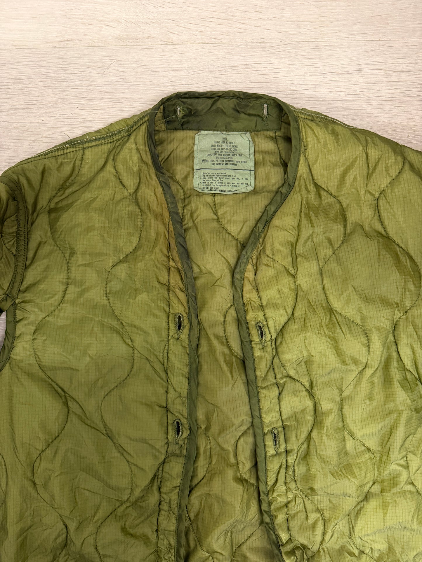 Vintage M65 Military Quilted Liner