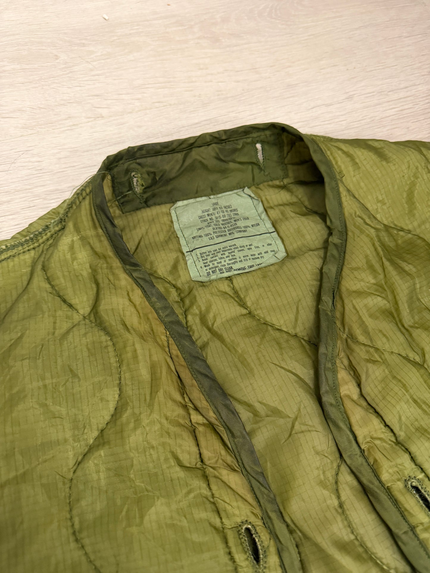 Vintage M65 Military Quilted Liner