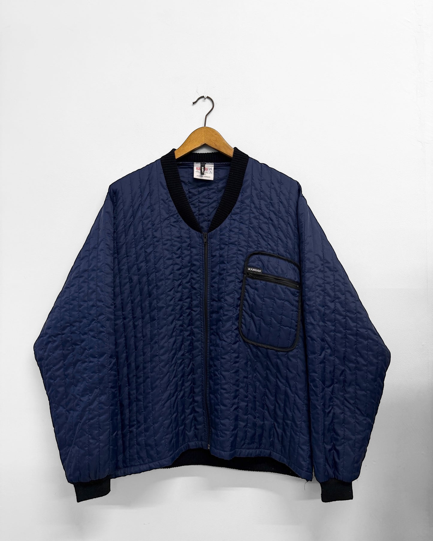 Vintage Workwear Quilted Jacket Liner Navy