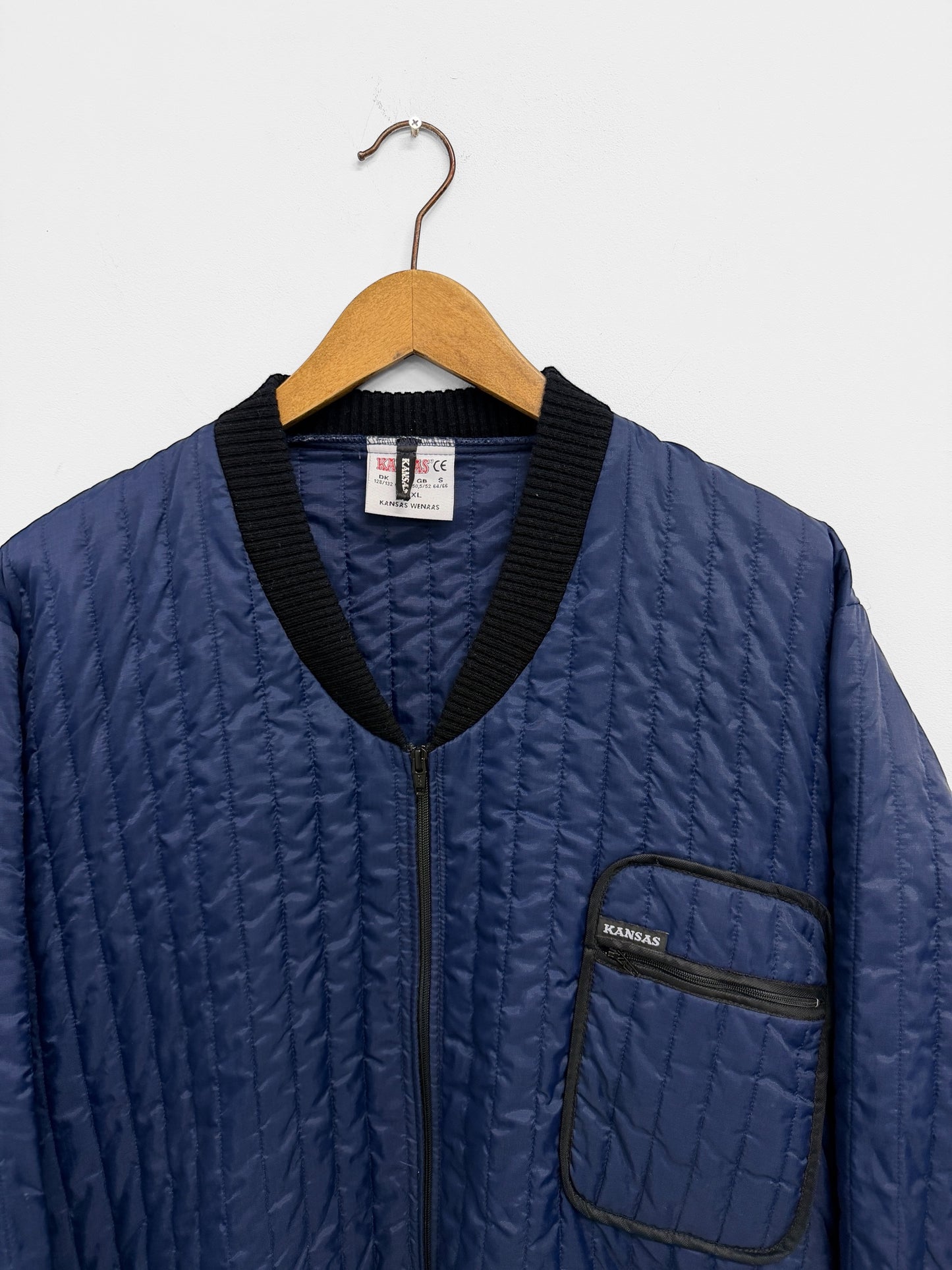 Vintage Workwear Quilted Jacket Liner Navy