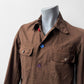 Reworked Vintage Brown Jacket Swedish Rainbow Buttons