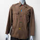 Reworked Vintage Brown Jacket Swedish Rainbow Buttons