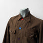 Reworked Vintage Brown Jacket Swedish Rainbow Buttons