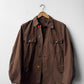 Reworked Vintage Brown Jacket Swedish Rainbow Buttons