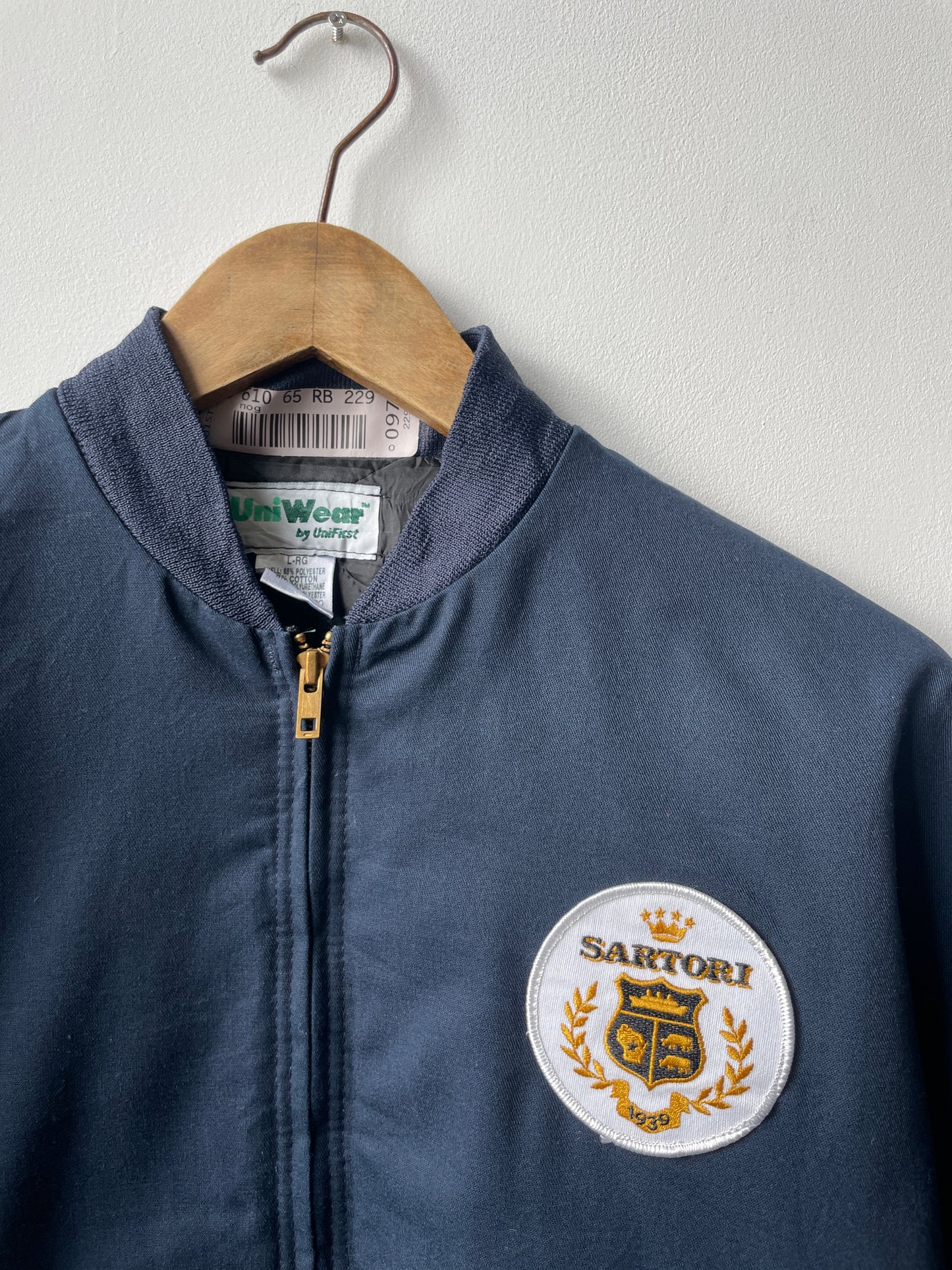 Vintage Italian Workwear Quilted Bomber Jacket - L