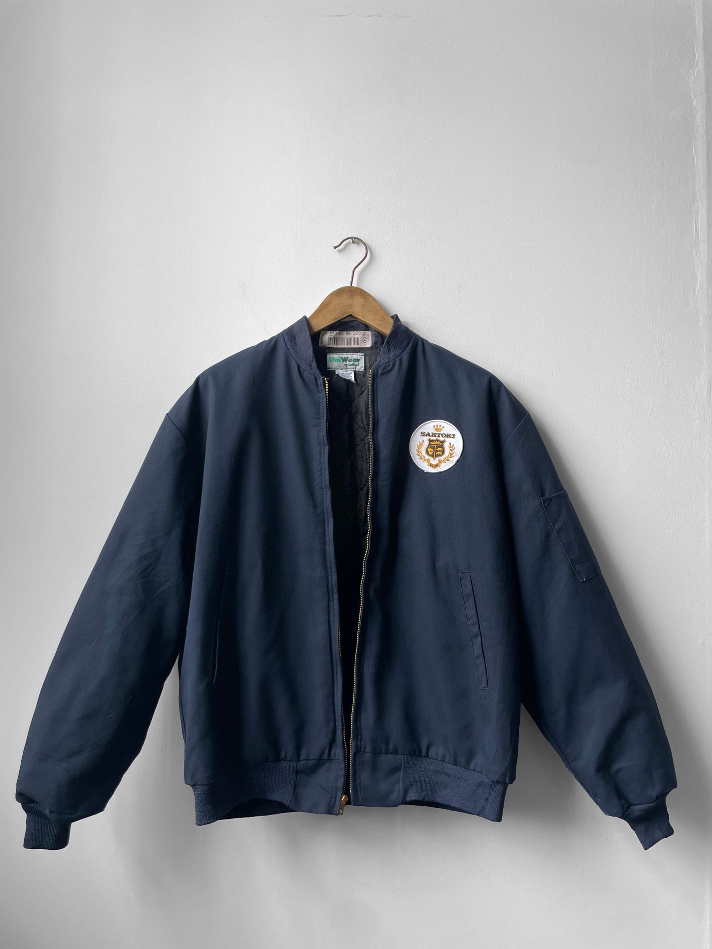 Vintage Italian Workwear Quilted Bomber Jacket - L